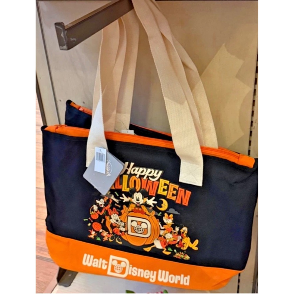 Disney World Happy Halloween 2026 Canvas Tote Bag Mickey Minnie Donald Pluto
